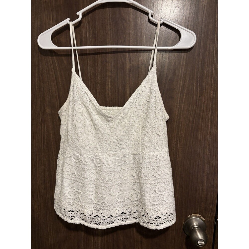 Women’s Abercrombie & Fitch Size Small white lace babydoll camisole top